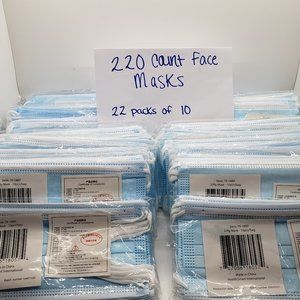 Blue Disposable Face Mask | 22 packs of 10 = 220 Masks | Healthsmart Internation
